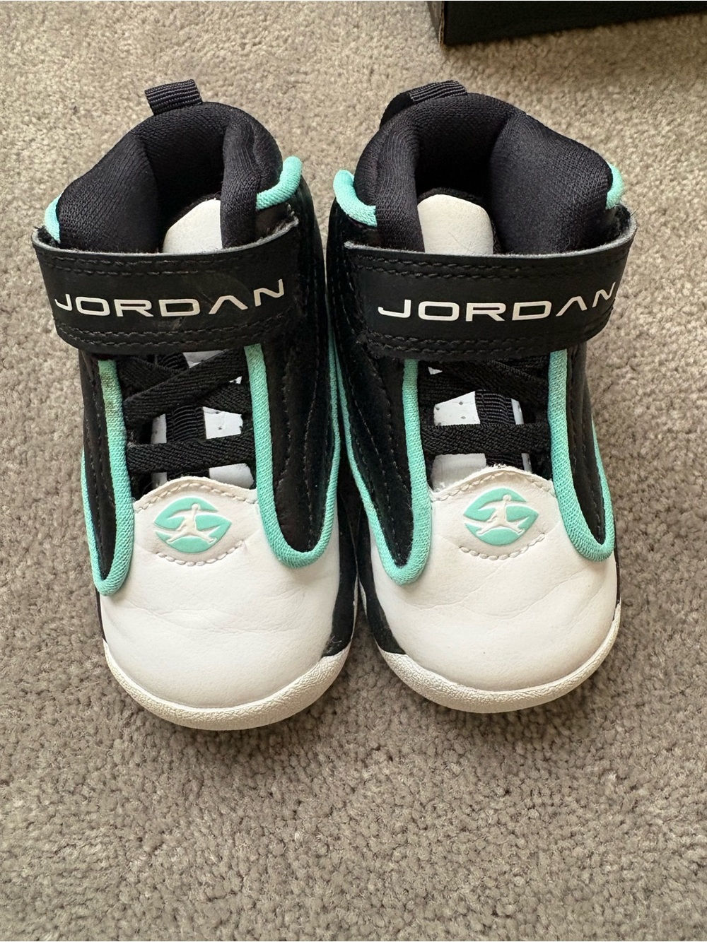 Jordan Kids Black & Mint High-Top Sneakers